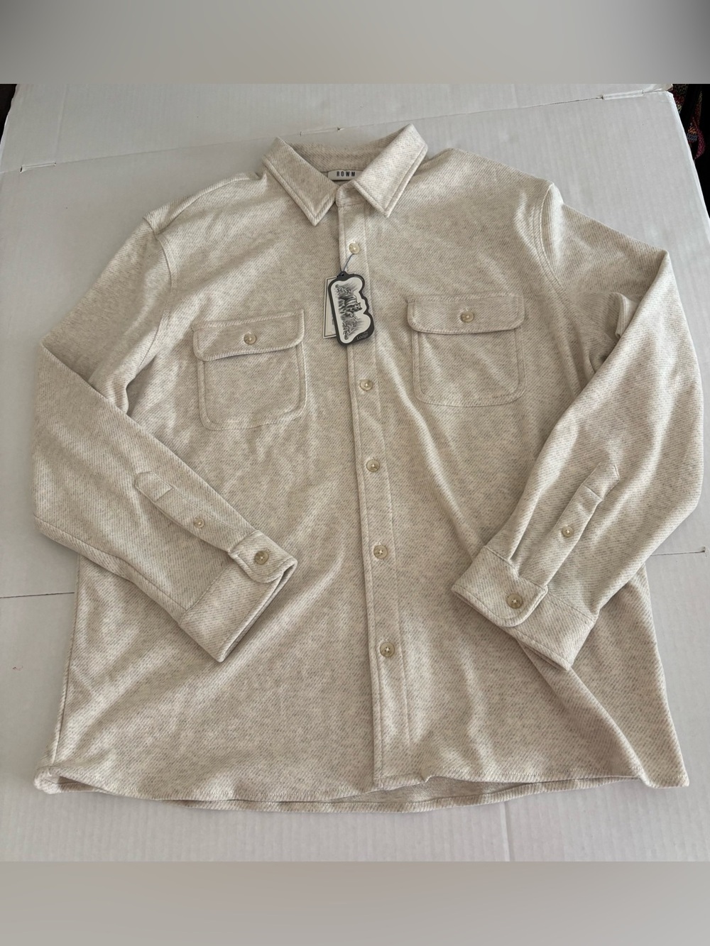 Rowm Long Sleeve Textured Shirt Jacket size XL